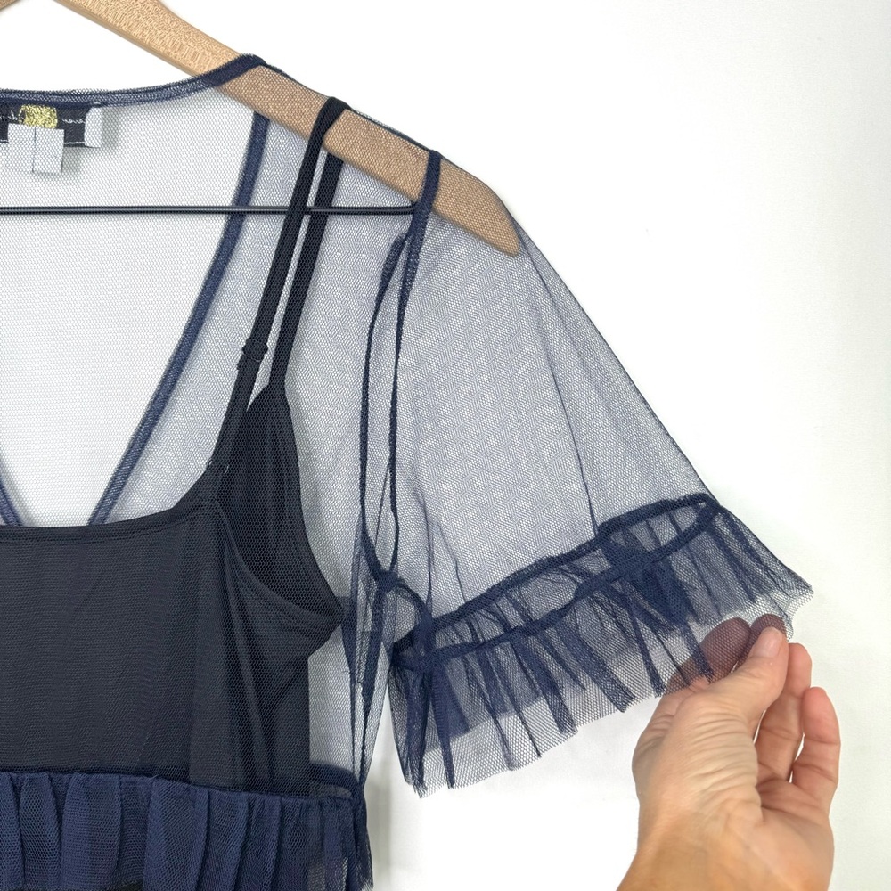 NEW Never Fully Dressed Kate Sheer Ruffled Mini Dress - Picture 10 of 15